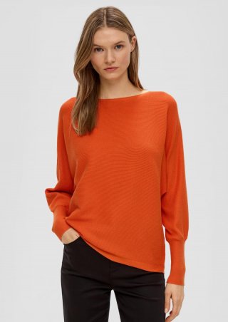 s.Oliver Strickpullover mit Musterstruktur - orange