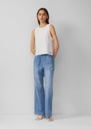 s.Oliver Jeans / Comfort Fit / Mid Rise / Wide Leg / Sommerdenim | QS x Sarah & Tini - blau