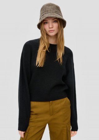 s.Oliver Strickpullover aus Viskosemix - schwarz