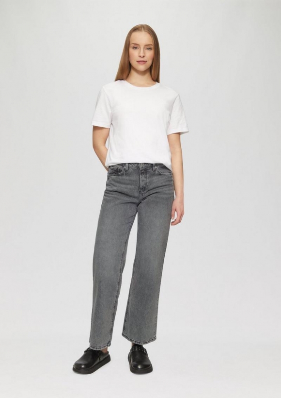 s.Oliver Jeans Catie / Slim Fit / High Rise / Wide Leg - schiefergrau