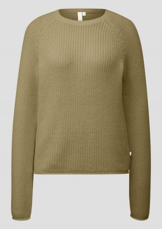 s.Oliver Melierter Strickpullover mit Raglanärmeln - grün