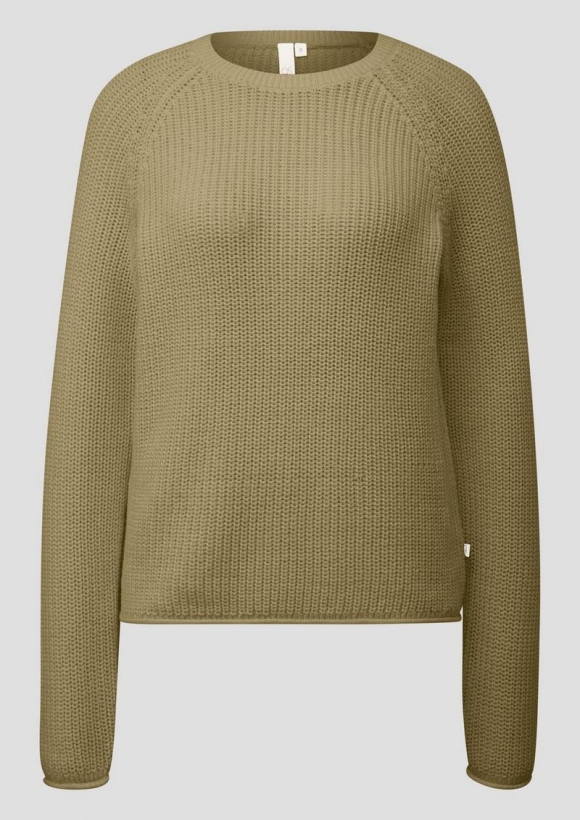 s.Oliver Melierter Strickpullover mit Raglanärmeln - grün