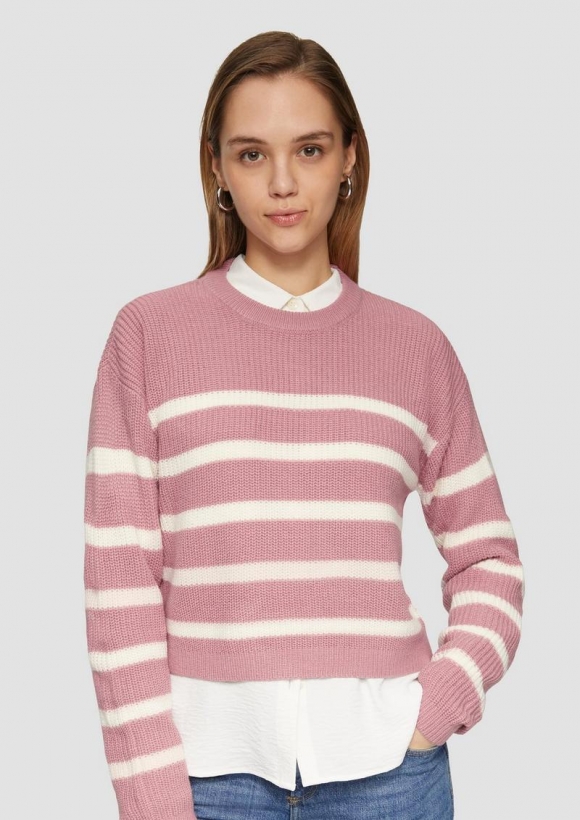 s.Oliver Verkürzter Pullover mit Raglanärmeln - rosa