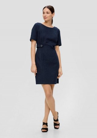 s.Oliver Kleid aus Bouclé - navy