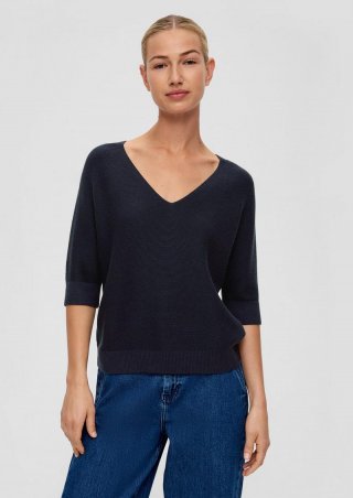 s.Oliver Strickpullover aus Viskosemix - navy