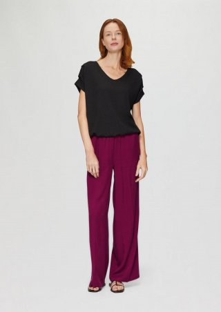 s.Oliver Lyocellhose mit weitem Bein - burgund