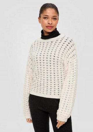 s.Oliver Strickpullover aus Baumwollmix - creme