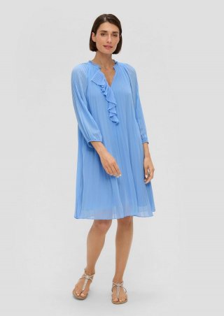 s.Oliver Plissiertes Kleid aus Chiffon - hellblau