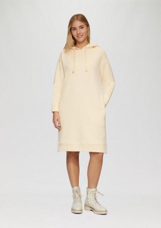 s.Oliver Undyed Sweatkleid mit Eingrifftaschen im Fabricmix - beige