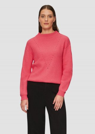 s.Oliver Oversized-Strickpullover mit Ajour-Detail - pink