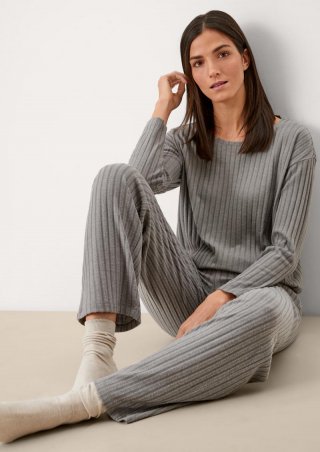 s.Oliver Loungehose mit Rippstruktur - taubengrau