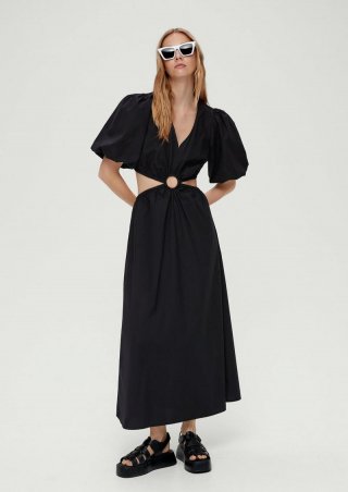 s.Oliver Zweiteiliges Popeline-Kleid - schwarz