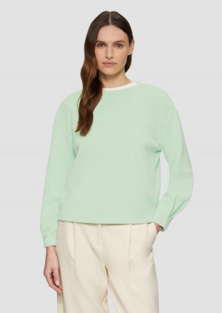 s.Oliver Scuba-Sweatshirt aus Modalmix mit Faltendetail - minze