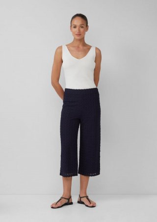 s.Oliver Culotte aus Strickjersey mit Futter und Elastikbund - navy