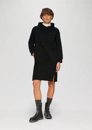 s.Oliver Sweat-Kleid mit seitlichen Eingrifftaschen und Schlitzen - schwarz