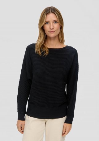 s.Oliver Strickpullover mit Fledermausärmeln - schwarz