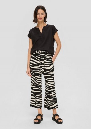 s.Oliver Culotte aus Leinenmix - schwarz