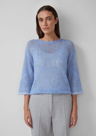 s.Oliver Leichter Pullover aus Alpakamix - arktisblau