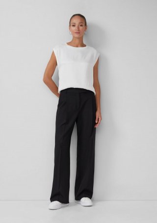 s.Oliver Wide Leg-Hose mit extra hohem Bund - schwarz