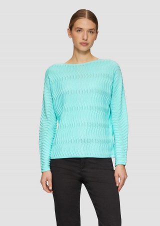 s.Oliver Strickpullover mit Ajourmuster - türkis