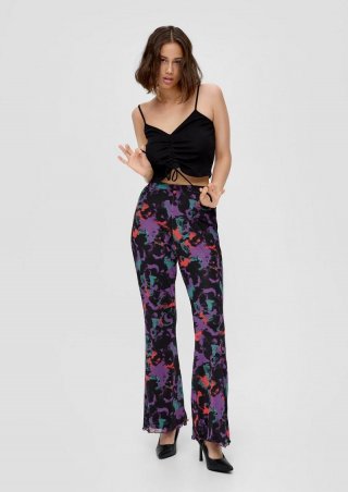 s.Oliver Slim: Hose aus Mesh - lila