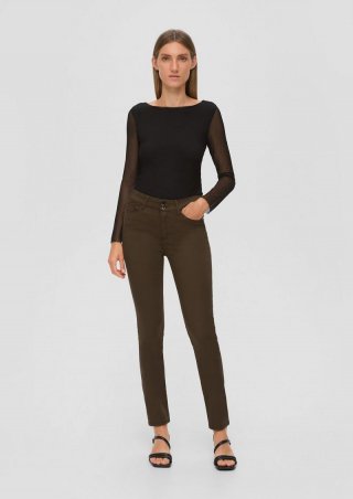 s.Oliver Jeans Izabell / Skinny Fit / High Waist / Slim Leg - olivgrün