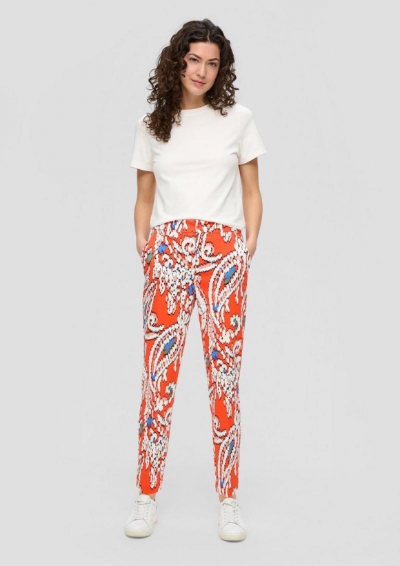 s.Oliver Cigarette: Pants mit Tapered Leg - hellorange