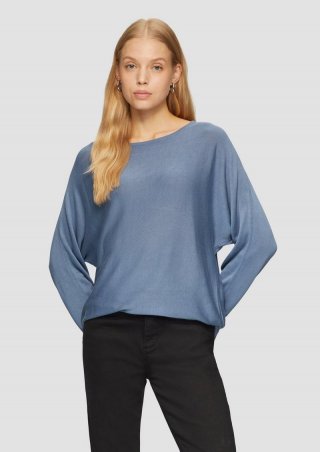 s.Oliver Strickpullover mit Fledermausärmeln - blassblau
