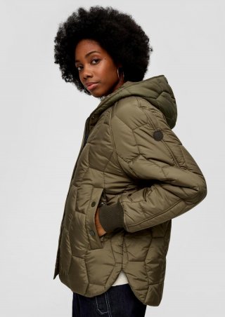 s.Oliver Steppjacke mit Druckknopfverschluss - olivgrün