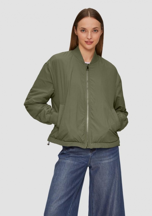 s.Oliver Wattierter Blouson aus leichtem Nylon - olivgrün