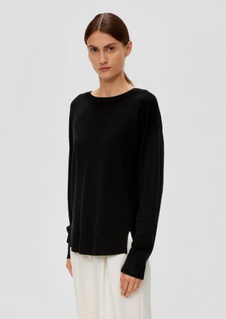 s.Oliver Leichter Pullover aus Viskosemix - schwarz
