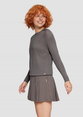 s.Oliver Feinstrickpullover in Glitzeroptik - anthrazit