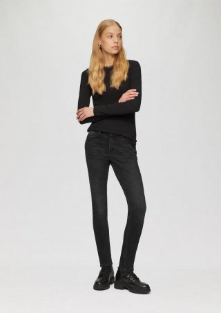 s.Oliver Jeans Sadie / Skinny Fit / Mid Rise / Skinny Leg / Schmucksteine / Superstretch - dunkelgrau
