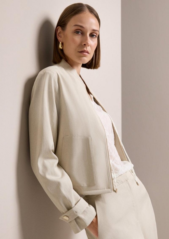 s.Oliver Kurzer Blouson im Relaxed Fit mit Futter - beige