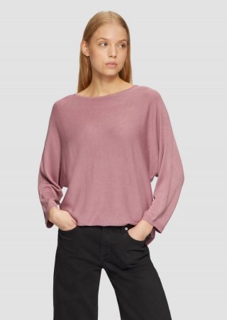 s.Oliver Strickpullover mit Fledermausärmeln - altrosa
