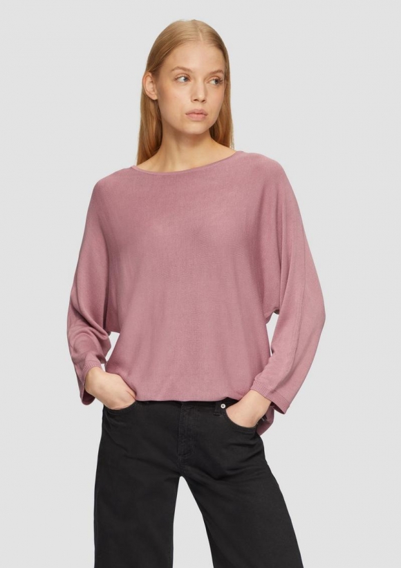s.Oliver Strickpullover mit Fledermausärmeln - altrosa
