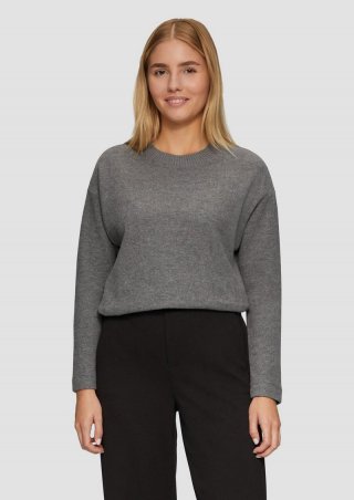 s.Oliver Weiches Sweatshirt mit gebrushter Oberfläche - graphit