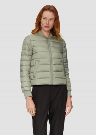 s.Oliver Kurze Steppjacke mit Rippbündchen - helles olivgrün