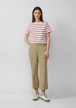 s.Oliver High-Rise-Culotte aus Baumwollstretch mit Bügelfalten - hellbraun