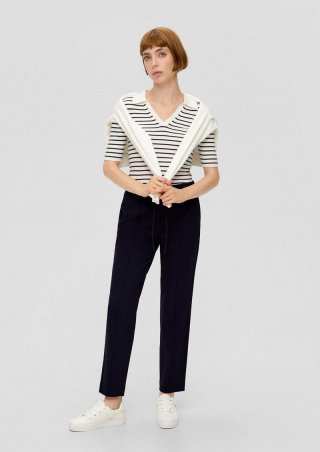 s.Oliver Interlock-Jogpant in Twilloptik - navy
