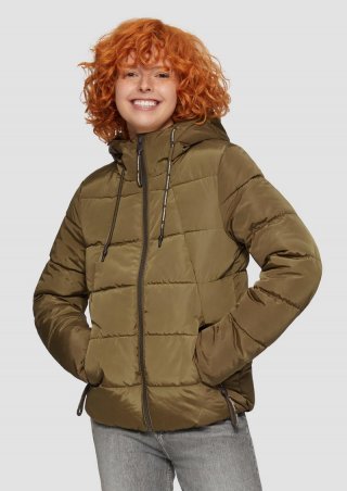 s.Oliver Wattierte Steppjacke mit Kapuze - olivgrün