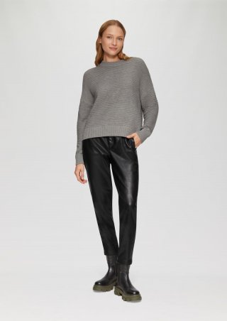 s.Oliver Jogpants aus Lederimitat - schwarz