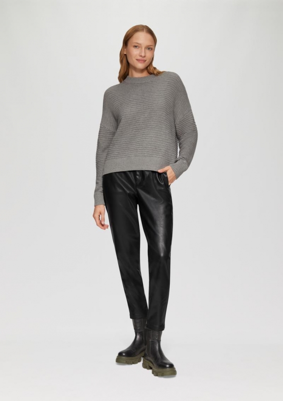 s.Oliver Jogpants aus Lederimitat - schwarz