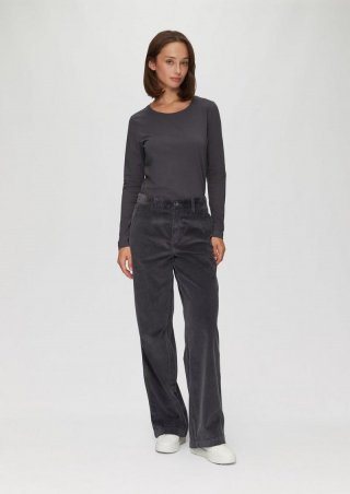 s.Oliver Weiche Cordhose mit Wide Leg - dunkelgrau