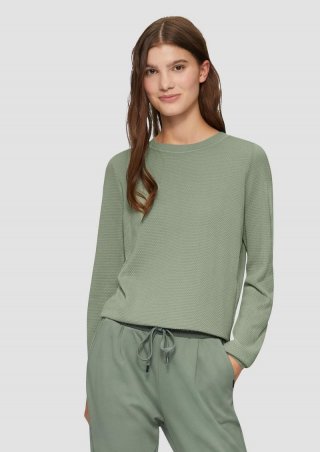 s.Oliver Strickpullover mit Struktur aus Viskosemix - salbeigrün
