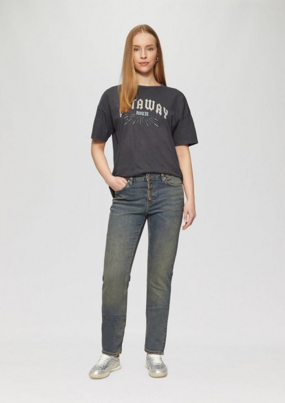 s.Oliver Jeans Catie / Slim Fit / Mid Rise / Slim Leg / Knopfleiste - blau