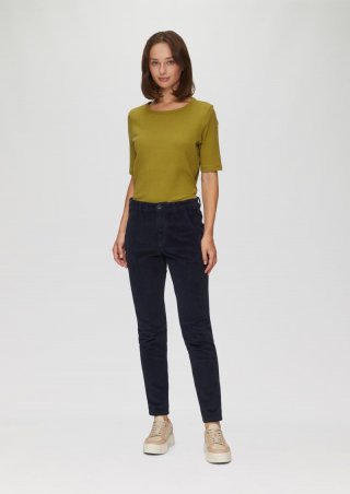 s.Oliver Schmal geschnittene Cordhose - navy