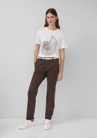 s.Oliver Chino mit geflochtenem Gürtel und Garment Dye - mokka