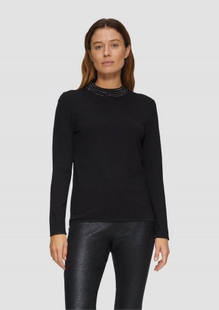 s.Oliver Feinstrickpullover aus Viskosemix - schwarz
