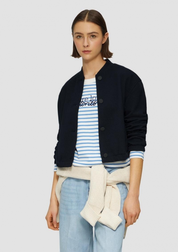 s.Oliver Strukturierter Blouson im Relaxed Fit - navy